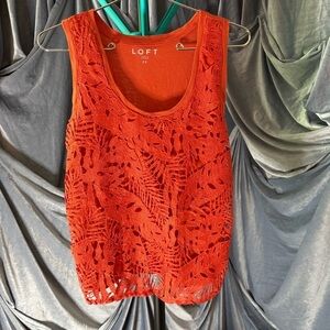 Loft coral lace top size XS